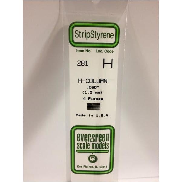EVERGREEN 281 35cm Plastic H-Column .060 (4)