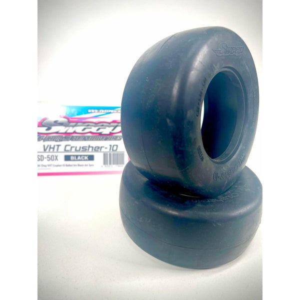 SWEEP 10th Drag VHT Crusher-10 Belted Tyre Black Dot 2pc set
