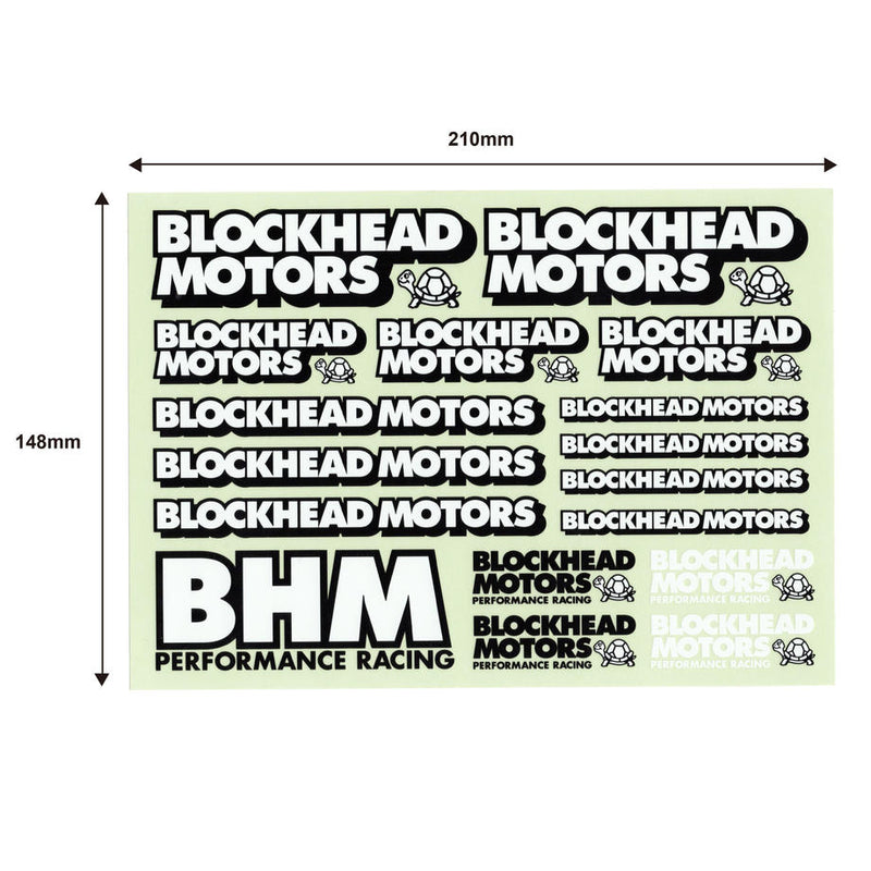 BLOCKHEAD MOTORS Gothic Logo Decal Sheet