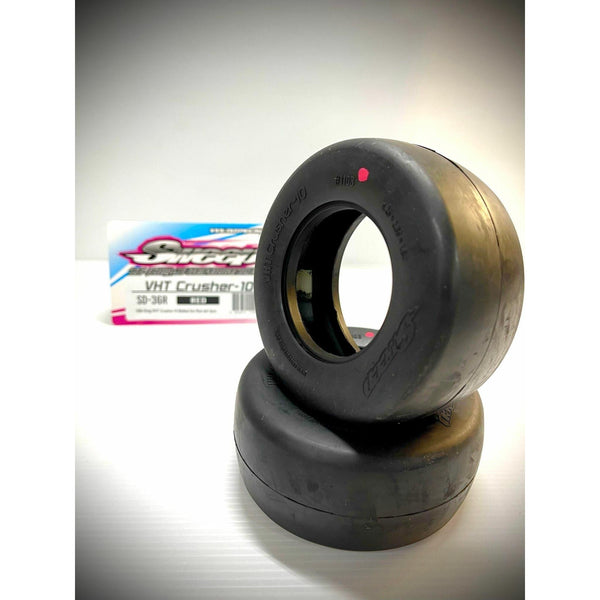SWEEP 10th Drag VHT Crusher-10 Belted Tyre Red dot 2pcs