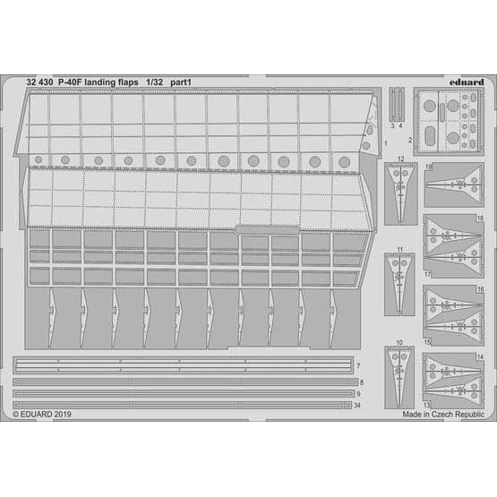 EDUARD 32430 1/32 P-40F Landing Flaps Photo-Etch Set (Trump