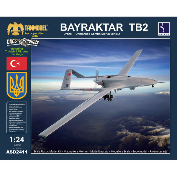 TANMODEL 1/24 Bayraktar TB2 UCAV-Drone - Markings for Turkish and Ukraine