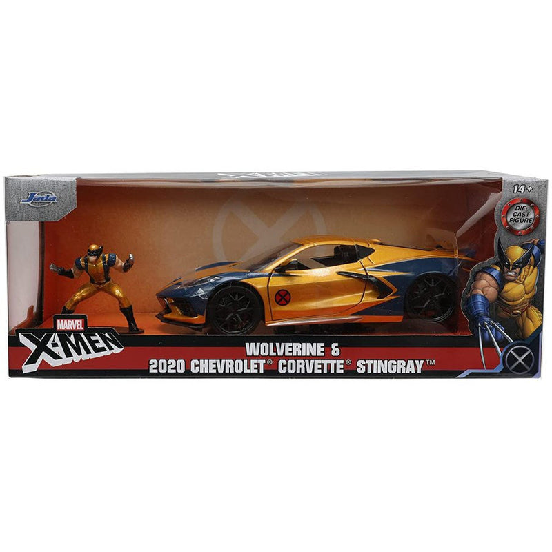 JADA 1/24 Marvel X-Men Wolverine & 2020 Chevrolet Corvette Stingray