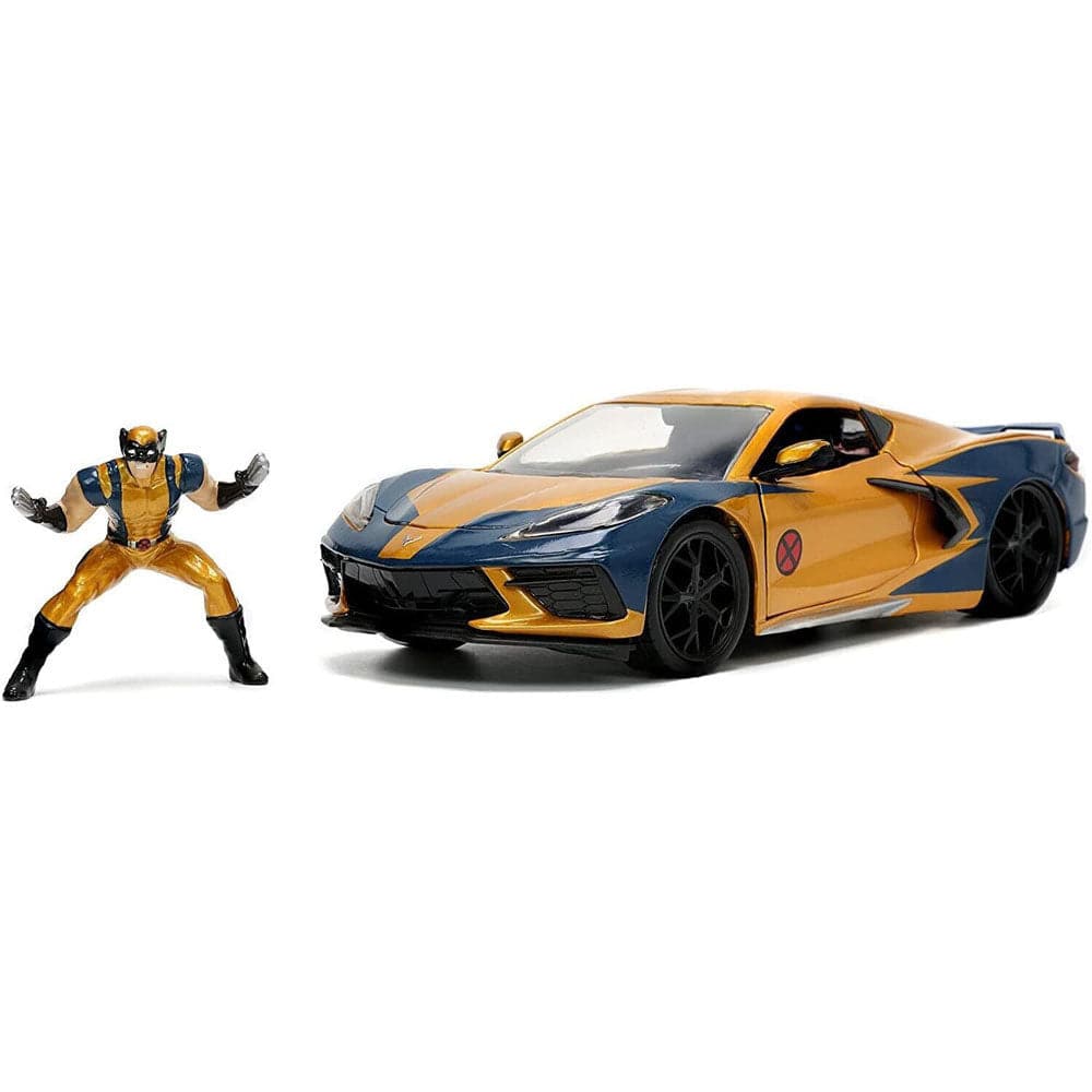 JADA 1/24 Marvel X-Men Wolverine & 2020 Chevrolet Corvette Stingray