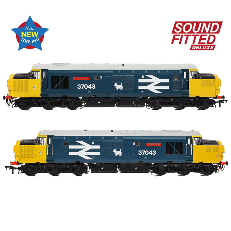 BRANCHLINE OO Class 37/0 Split Headcode 37043 'Loch Lomond' BR Blue (Large Logo) DCC Sound Fitted Deluxe