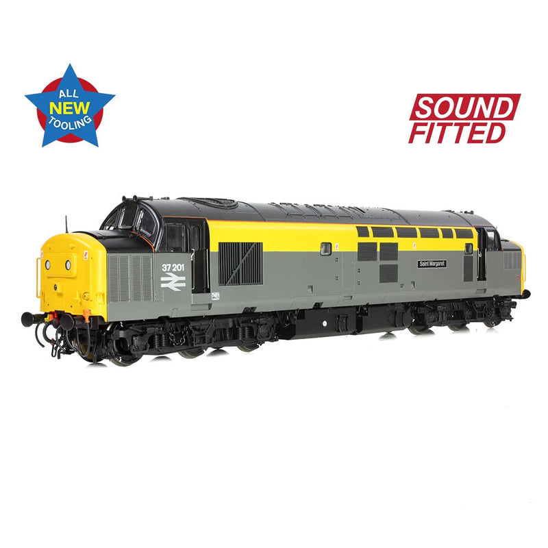 BRANCHLINE OO Class 37/0 Centre Headcode 37201 'St. Margaret' BR Eng. Grey & Yellow DCC Sound Fitted