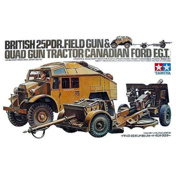 TAMIYA 1/35 British 25PDR Field Gun & Quad Gun Tractor