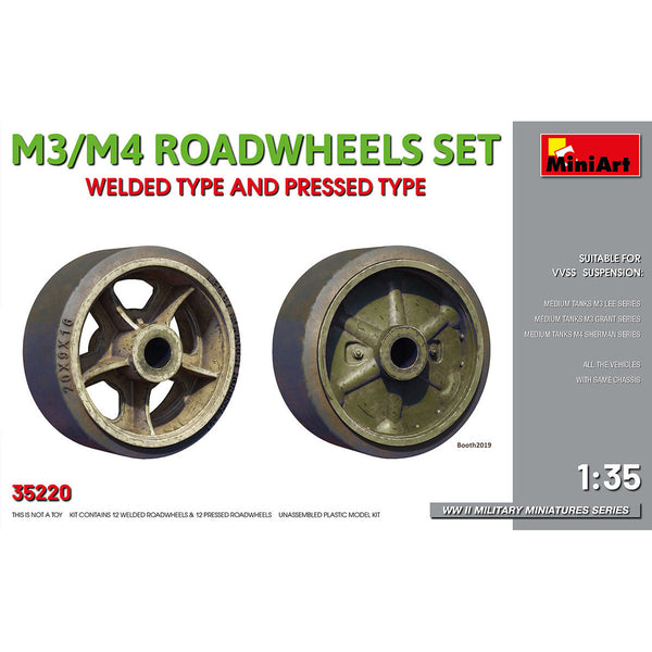 MINIART 1/35 M3/M4 Roadwheels Set Welded Type and Pressed Type