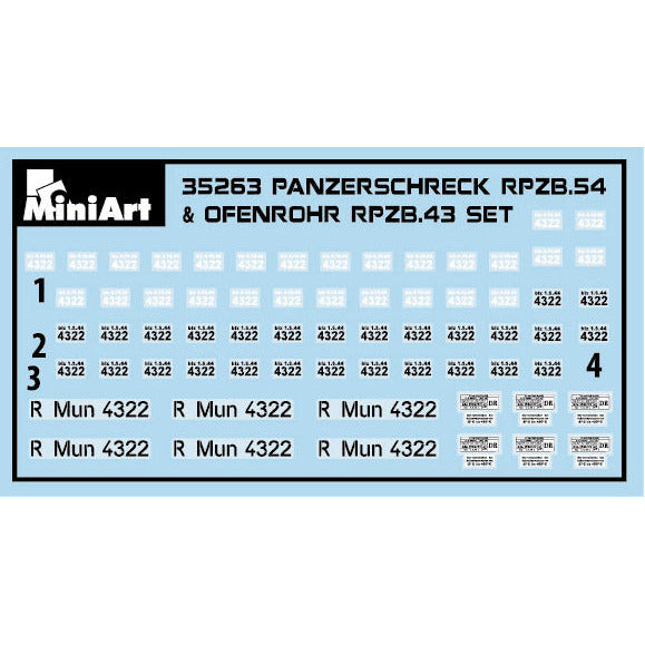 MINIART 1/35 Panzerschreck RPzB.54 & Ofenrohr RPzB.43 Set
