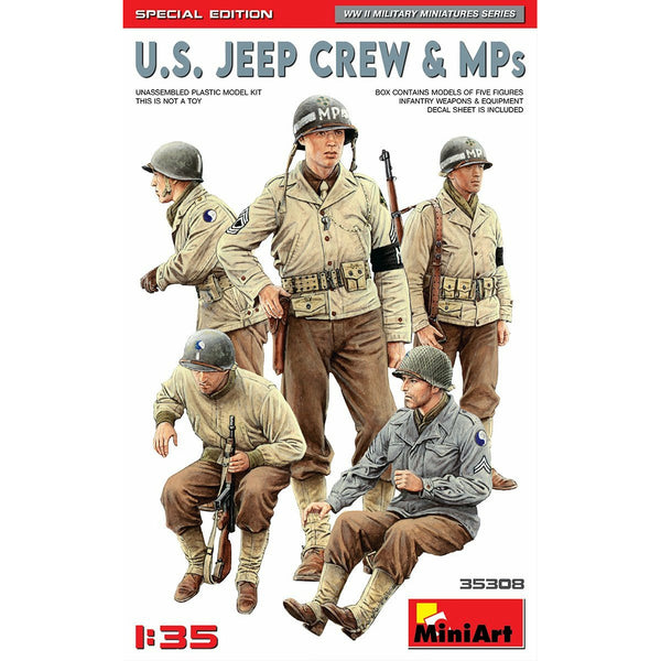 MINIART 1/35 U.S. Jeep Crew & MPs. Special Edition