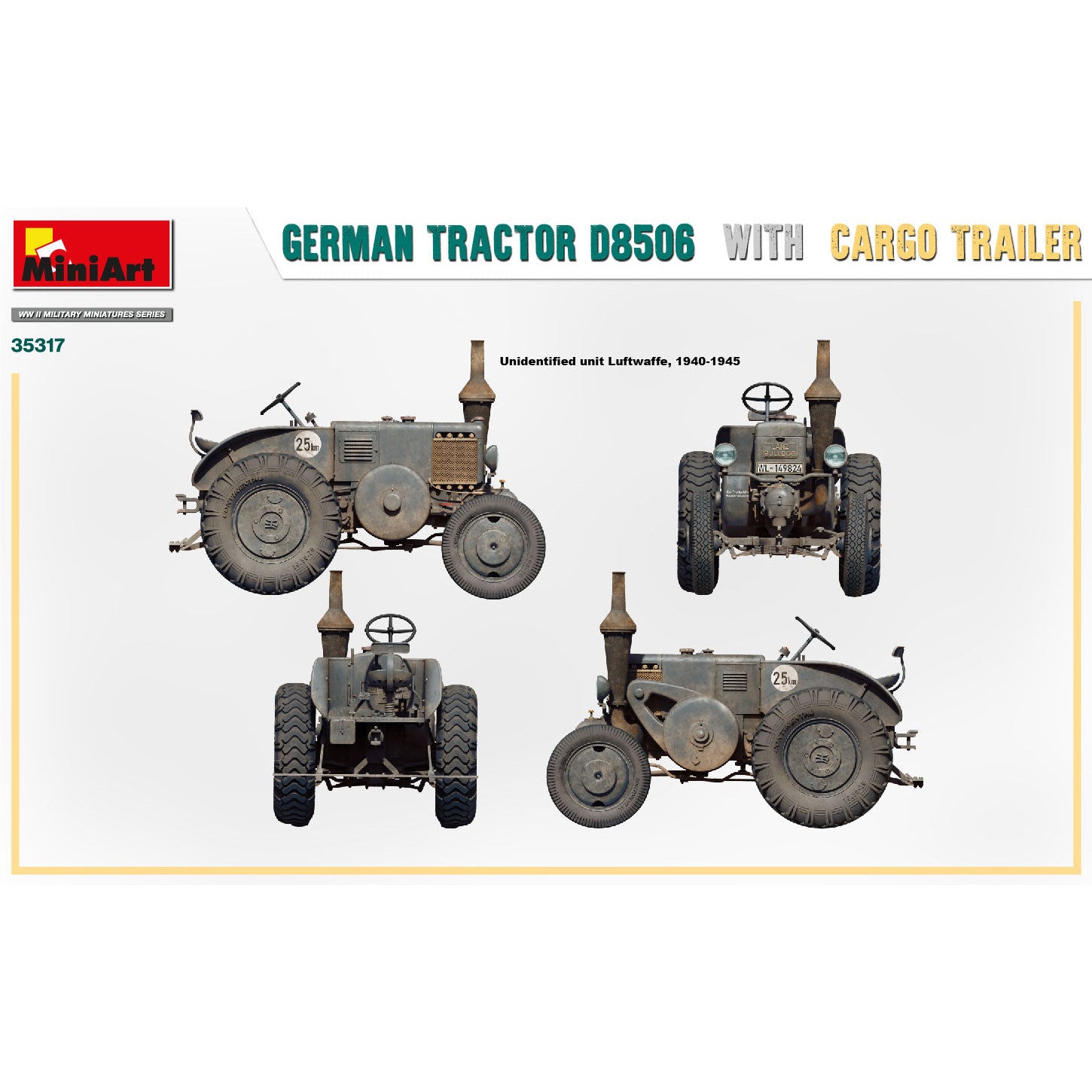MINIART 1/35 German Tractor D8506 with Cargo Trailer