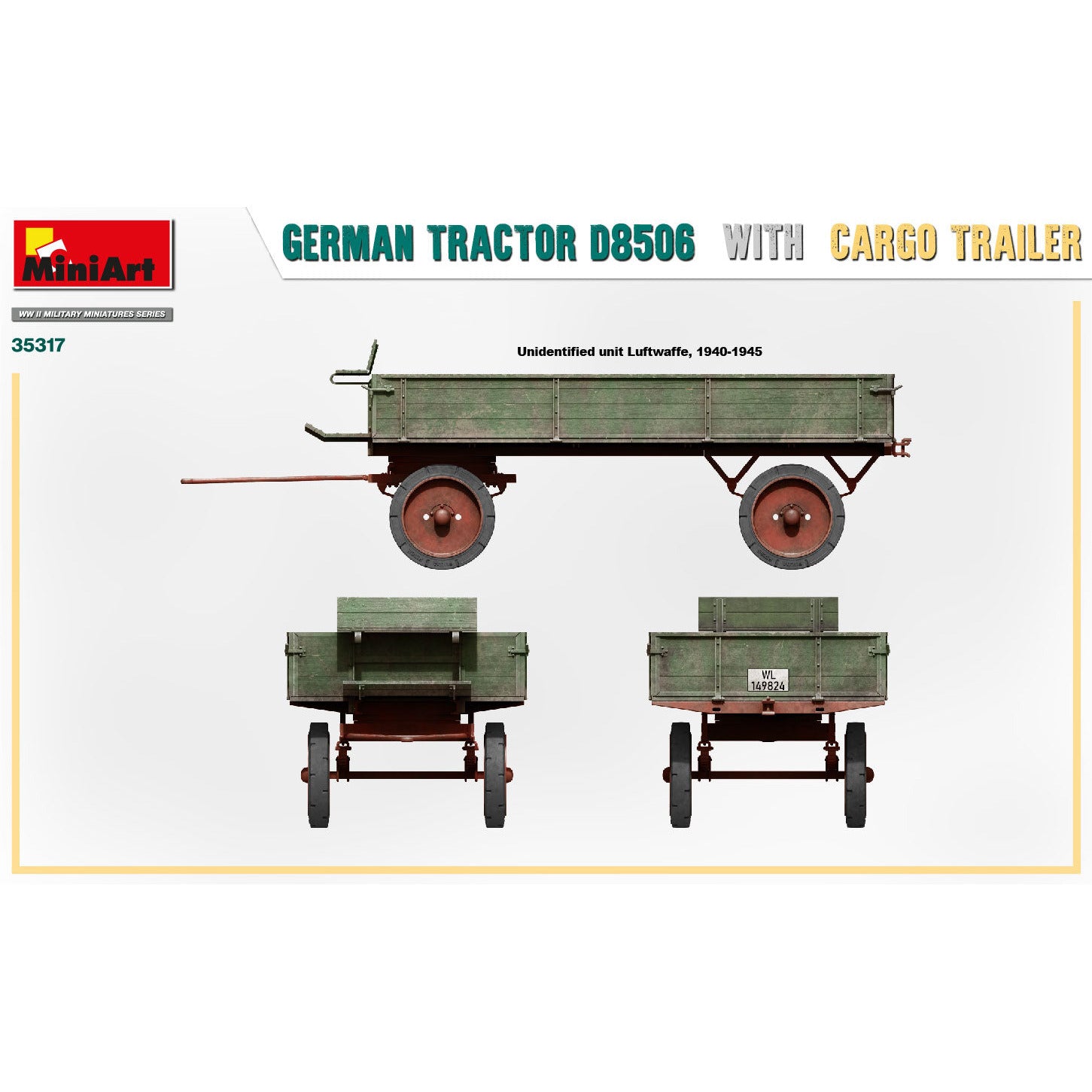 MINIART 1/35 German Tractor D8506 with Cargo Trailer