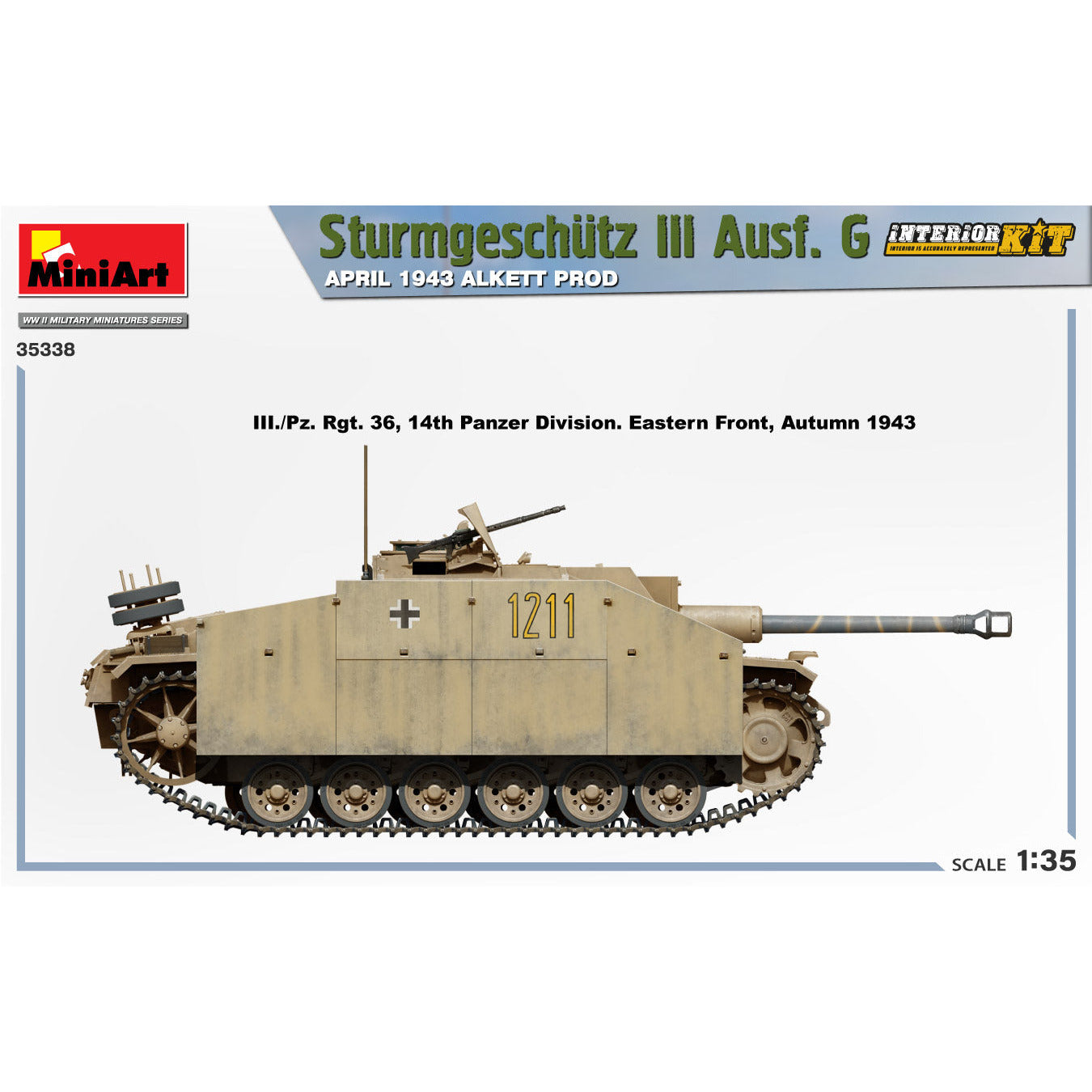 MINIART 1/35 Sturmgeschutz III Ausf. G April 1943 Alkett Prod. Interior Kit