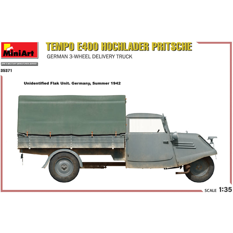 MINIART 1/35 Tempo E400 Hochlader Pritsche German 3-Wheel Delivery Truck