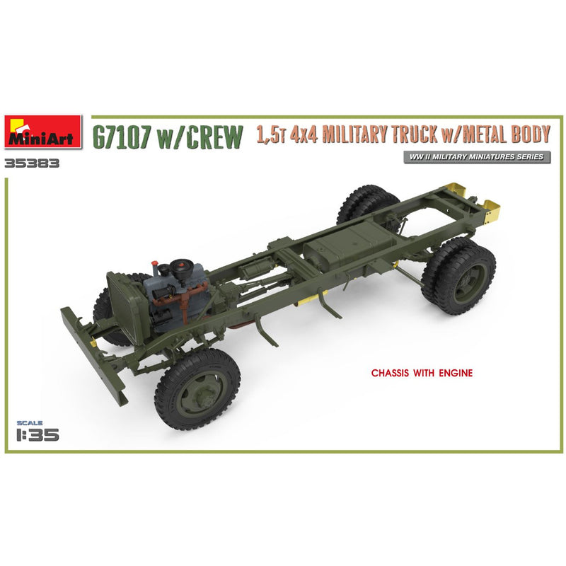 MINIART 1/35 G7107 with Crew 1.5t 4x4 Cargo Truck with Metal Body