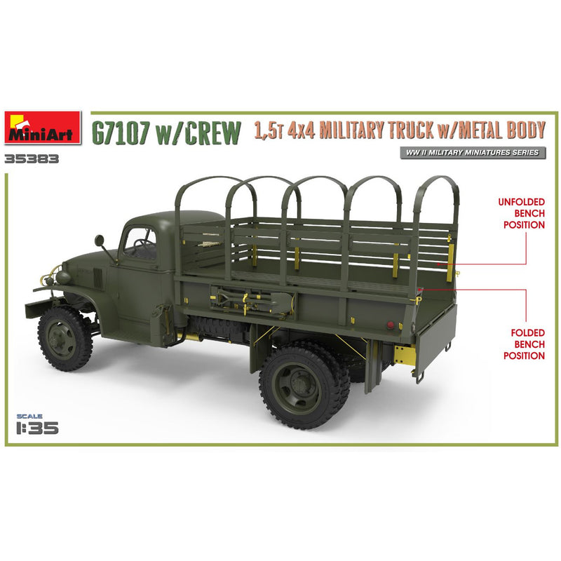 MINIART 1/35 G7107 with Crew 1.5t 4x4 Cargo Truck with Metal Body
