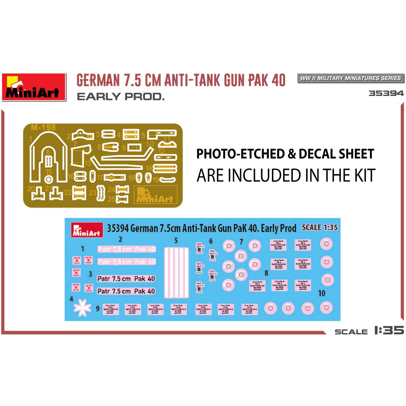 MINIART 1/35 German 7.5cm Anti-Tank Gun Pak 40 Early Prod.