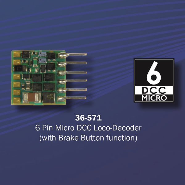 BACHMANN 6 Pin Micro DCC Loco-Decoder (with Brake Button Function)