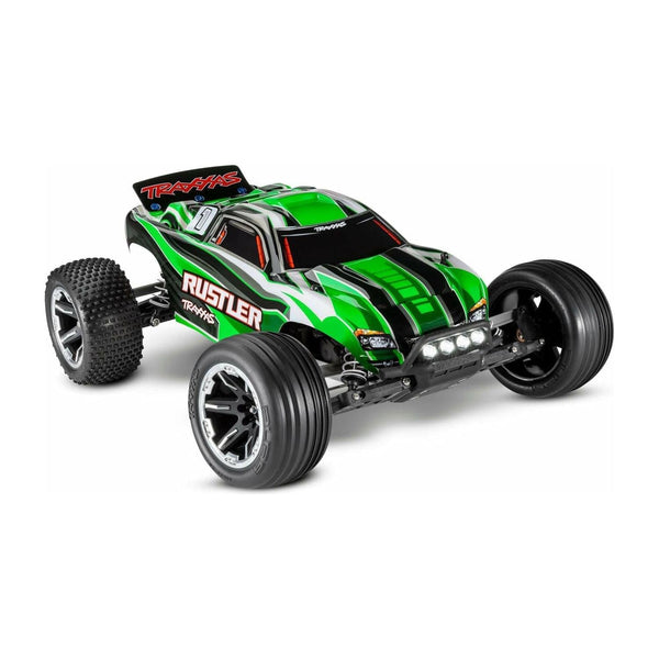 TRAXXAS 1/10 Rustler 2WD Stadium Truck, RTR with LED Lights Green