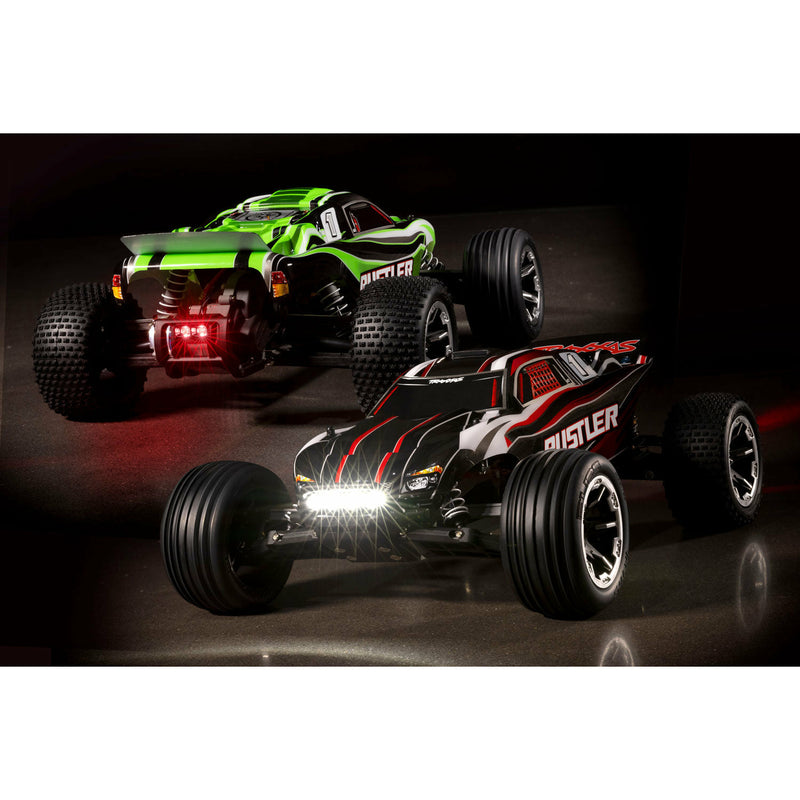 TRAXXAS 1/10 Rustler 2WD Stadium Truck, RTR with LED Lights Green