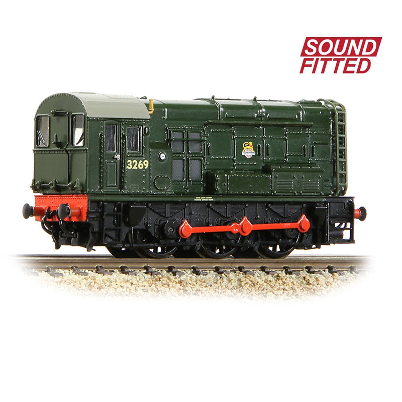 GRAHAM FARISH N Class 08 13269 BR Green (Early Emblem) Sound Fitted