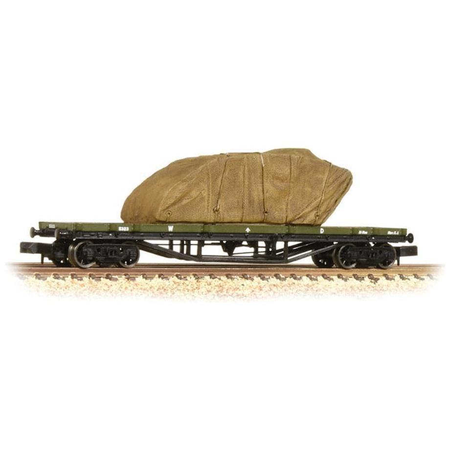 GRAHAM FARISH 30 Ton Bogie Bolster WD WW1 Khaki with Sheeted Tank Load - Hearns Hobbies Melbourne - GRAHAM FARISH