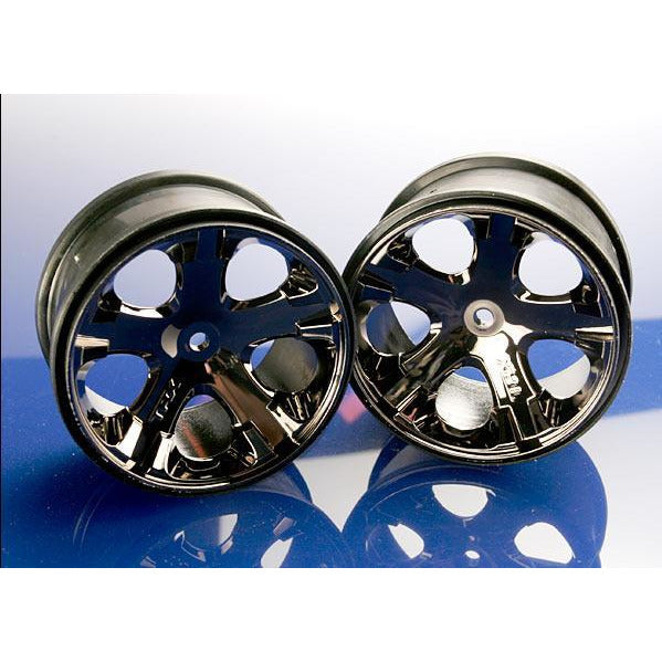 TRAXXAS Wheels, All-Star 2.8" (Black Chrome) (Electric Rear) (3772A)
