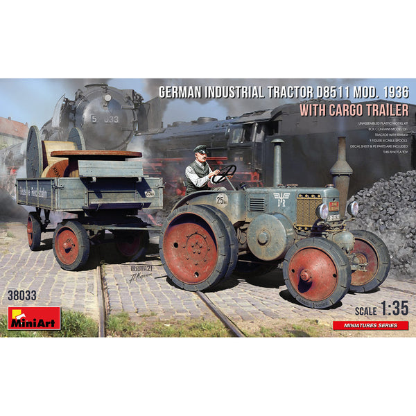 MINIART 1/35 German Industrial Tractor D8511 Mod. 1936 with Cargo Trailer