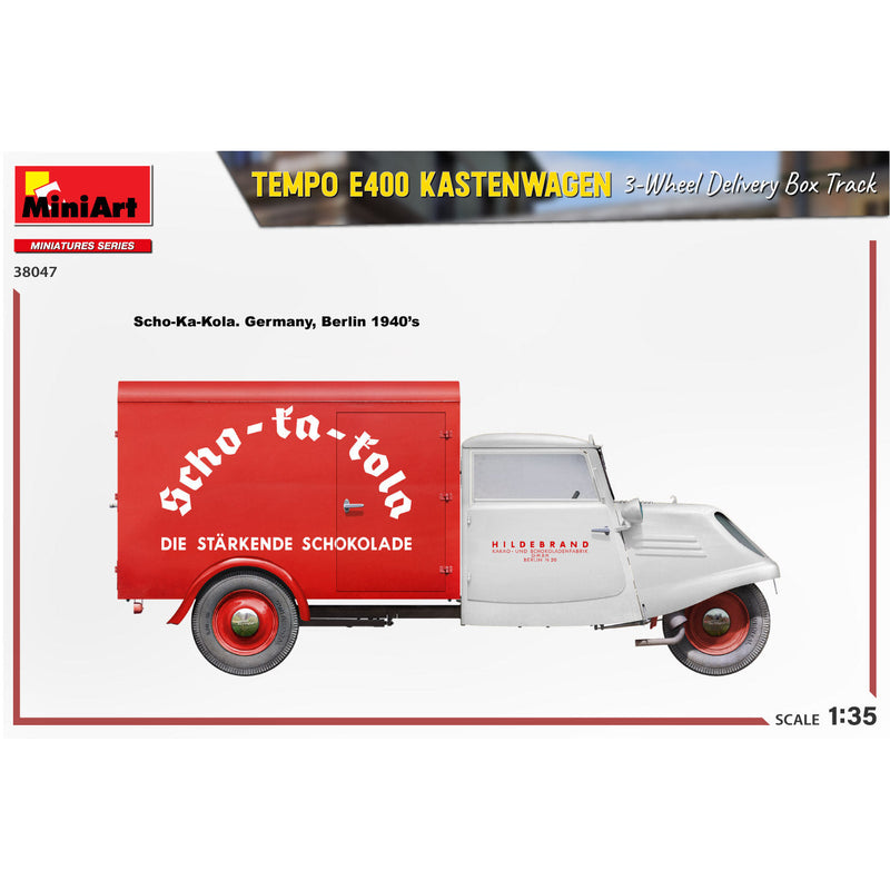 MINIART 1/35 Tempo E400 Kastenwagen 3-Wheel Delivery Box Truck