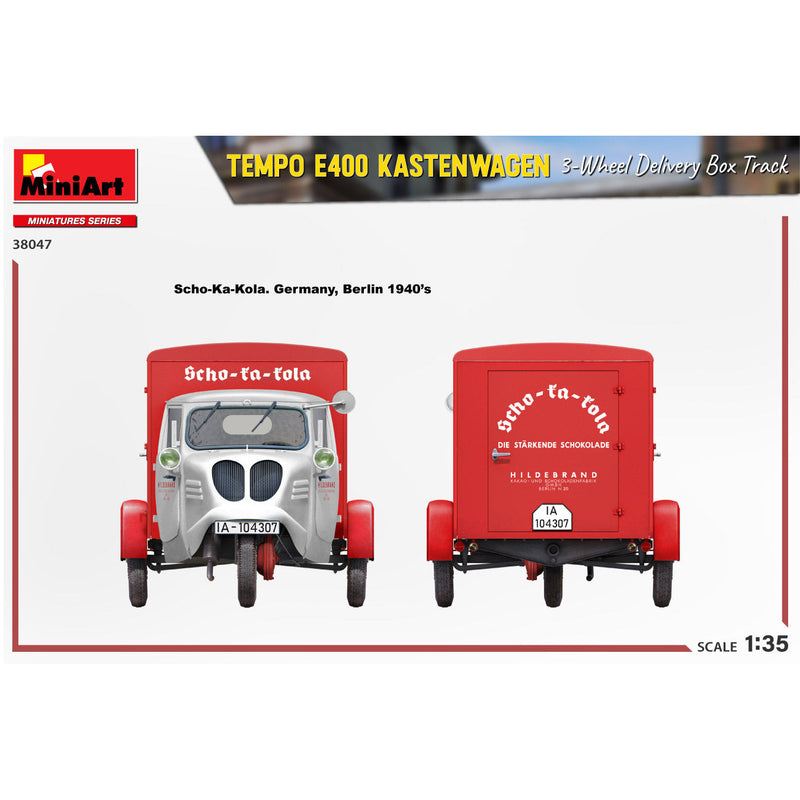 MINIART 1/35 Tempo E400 Kastenwagen 3-Wheel Delivery Box Truck
