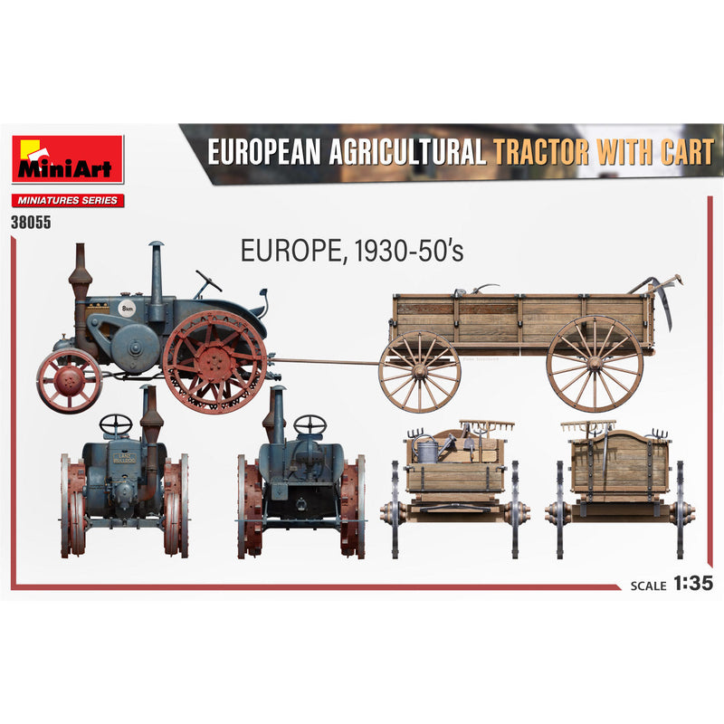 MINIART 1/35 European Agricultural Tractor with Cart