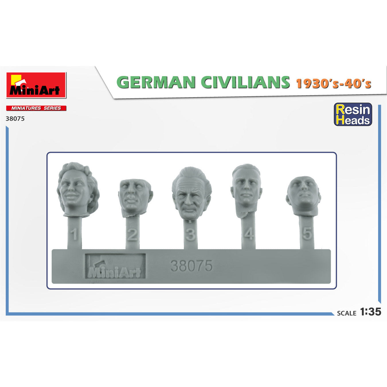 MINIART 1/35 German Civilians 1930-40's Resin Heads