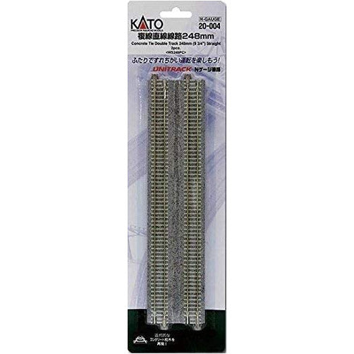 KATO N Concrete Tie Double Track Straight 248mm (2 Pack)