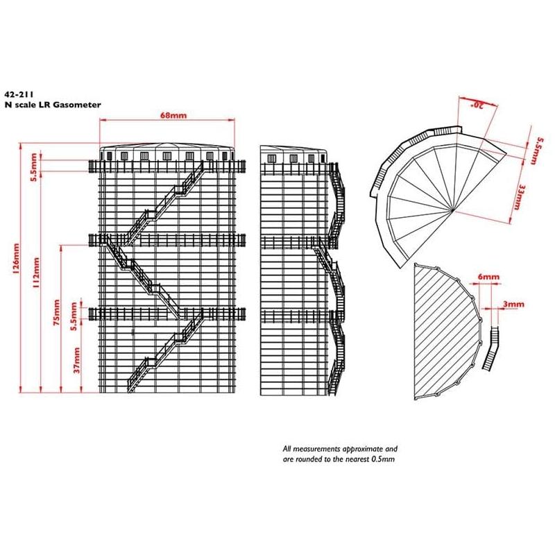 GRAHAM FARISH Scenecraft N Low Relief Gasometer