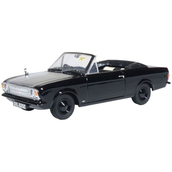 OXFORD 1/43 Ford Cortina MkII Crayford Convertible Black and White