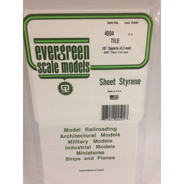 EVERGREEN 4504 1mm Thick Square Tile 1/6 x 1/6