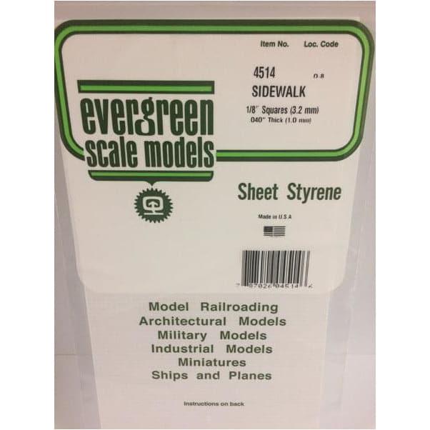 EVERGREEN 4514 1mm Thick 15 x 30cm Sidewalk Sheet 1/8 x 1/8
