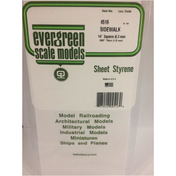 EVERGREEN 4516 1mm Thick 15 x 30cm Sidewalk Sheet 1/4