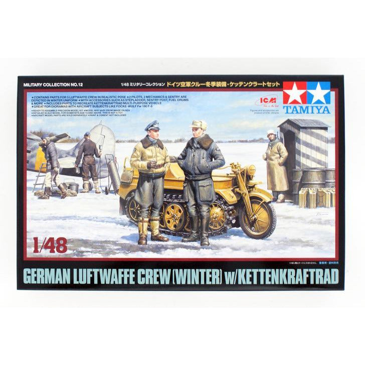 TAMIYA 1/48 Luftwaffe Crew(Winter) & Kettenkraftrad