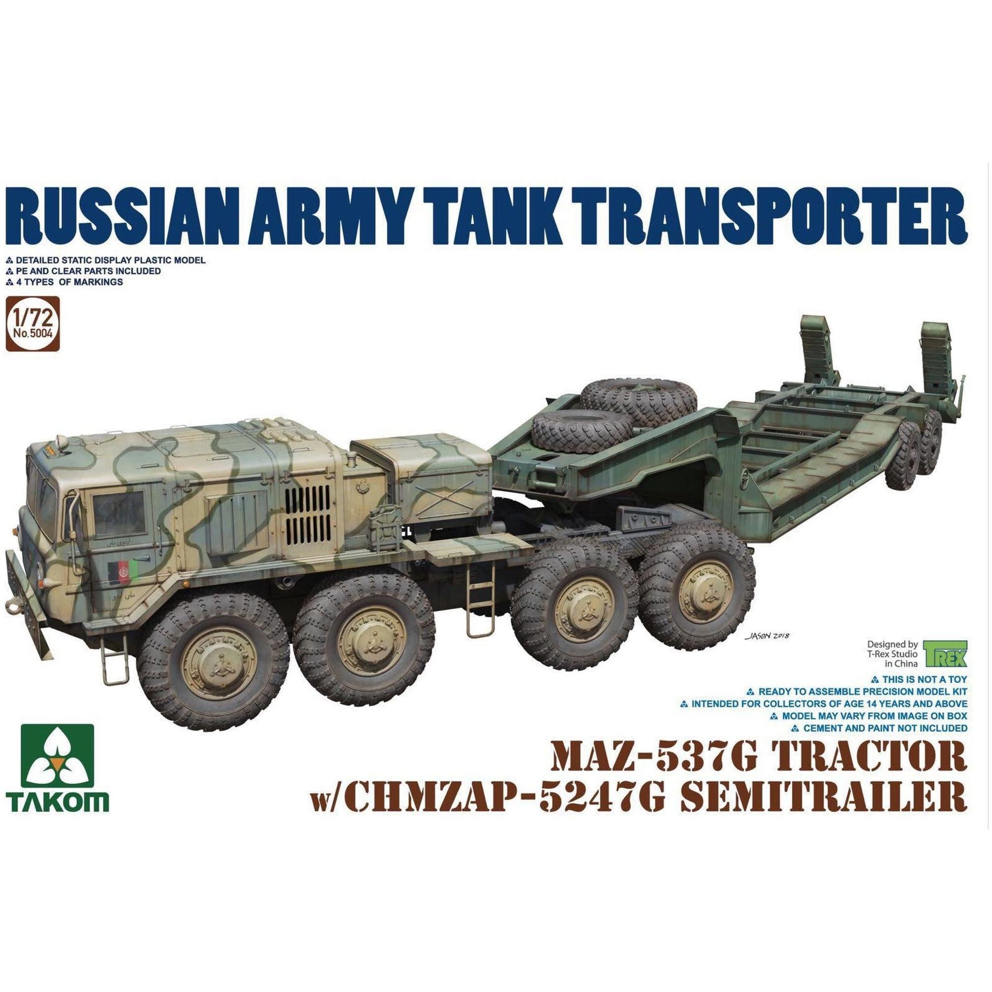 TAKOM 5004 1/72 MAZ-537G Tractor w/CHMZAP-5247G Semitrailer