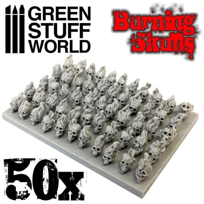 GREEN STUFF WORLD 50x Resin Burning Skulls