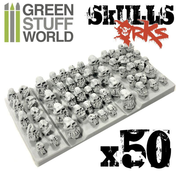 GREEN STUFF WORLD 50x Resin ORK Skulls
