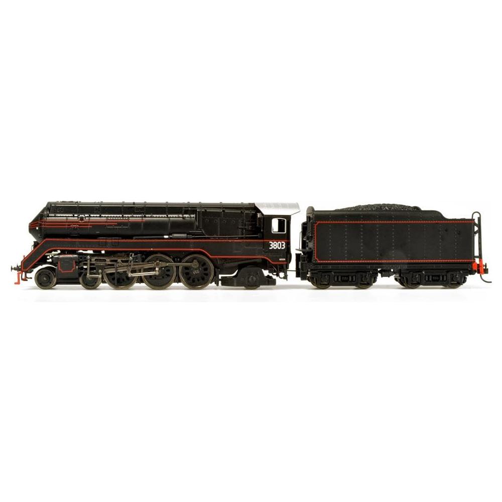 ARM HO C38 Class 4-6-2 Pacific Streamliner Express Passenger Locomotive #3803 - Black with Red Lining