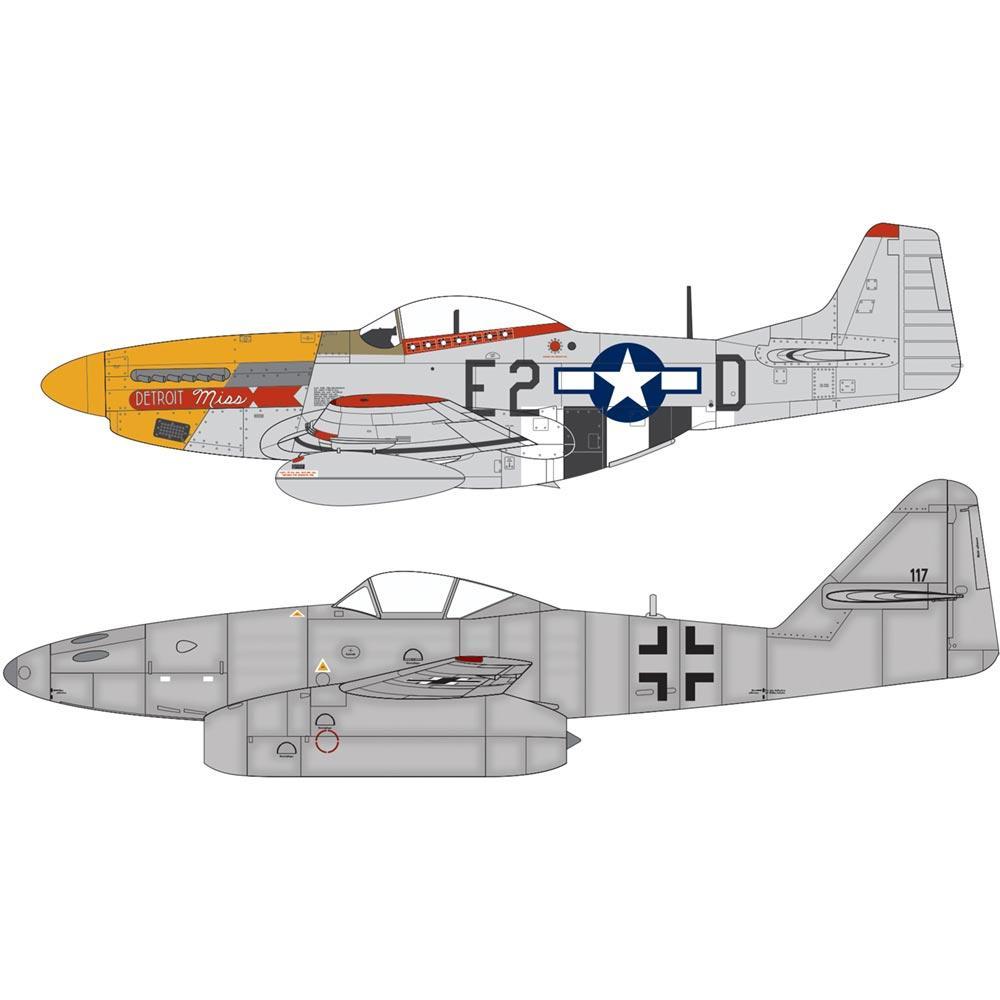 AIRFIX 1/72 Messerschmitt Me262A-1A & P-51D Mustang Dogfight Doubles