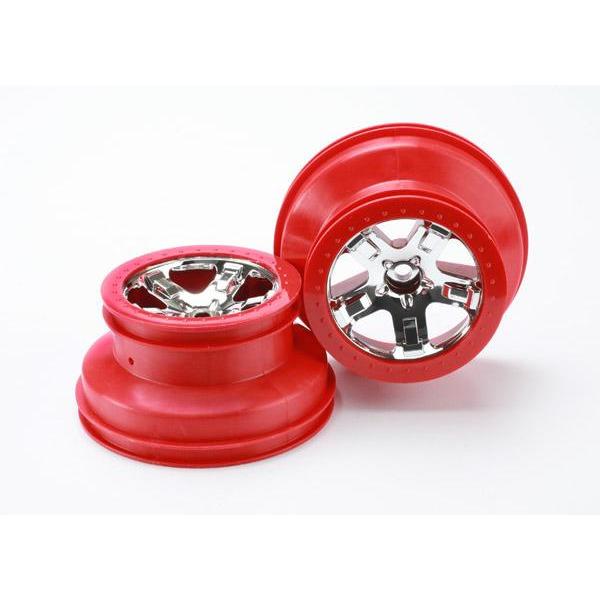 TRAXXAS Wheels SCT Chrome Red Beadlock Style (5870)