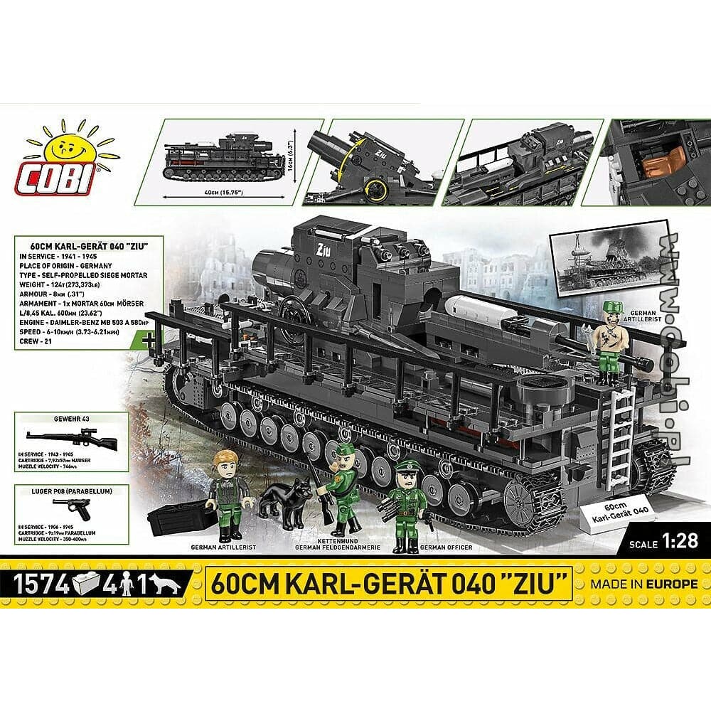 COBI WWII - 60cm Karl-Great 040 Ziu 1574 pcs