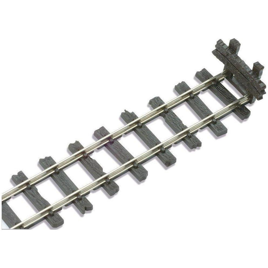 [SUGGESTED IMAGE: Various fixed buffer stops installed on a model railway layout, showing different styles from simple timber stops to ornate terminal buffers]
