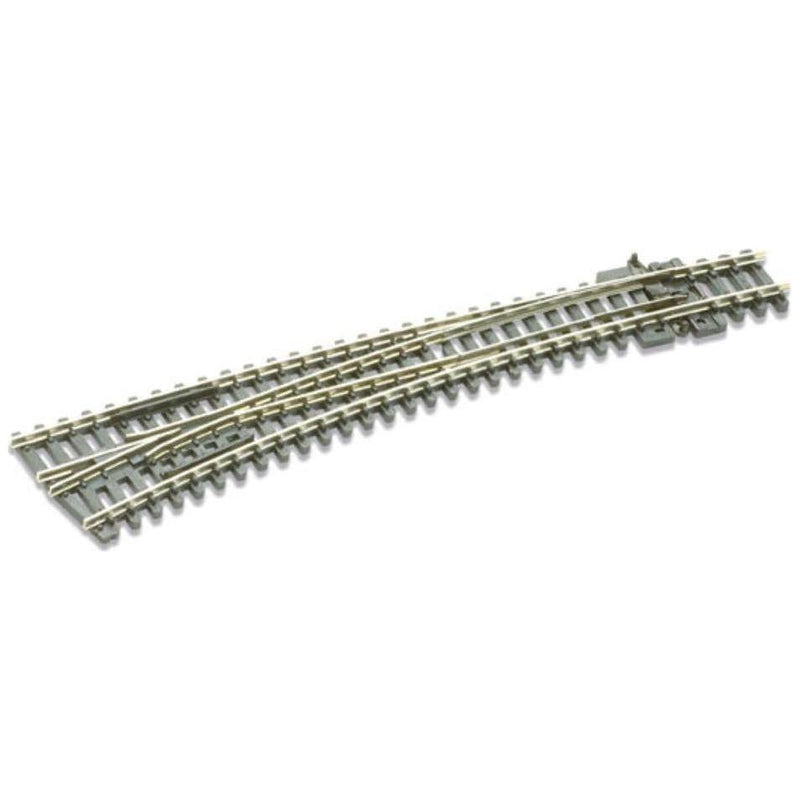PECO N Streamline Curved Turnout, Large Radius, Left Hand Electrofrog Code 80 Electrofrog
