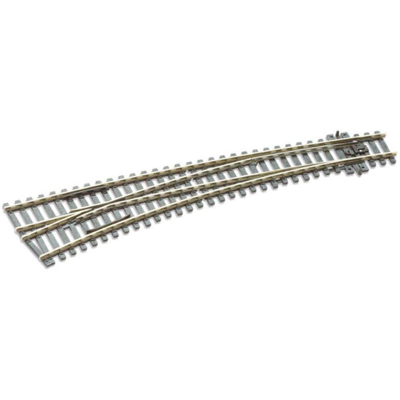 PECO OO/HO Streamline Curved Turnout, Large Radius, Left Hand Electrofrog Code 100