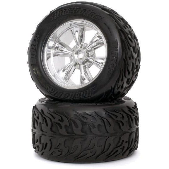 HPI Mounted Blaze Tyre on TT-6 Spoke Wheel Chrome(136xX70mm